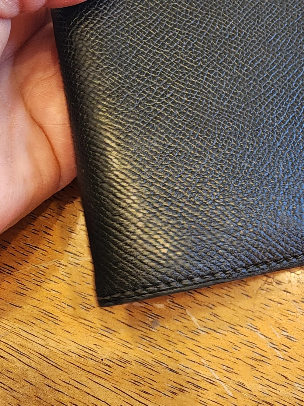 black leather Hermès agenda cover With COA